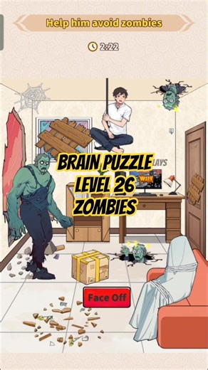Brain Puzzle Level 26 Help Him Avoid Zombies