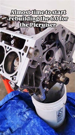 starting to clean up the 6.0 for the P1cruiser. #lsx #enginerebuild #mechanic
