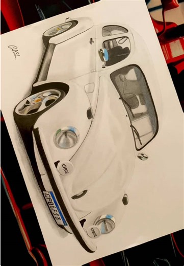 VW Fusca 80's: A Classic Car Art Tribute