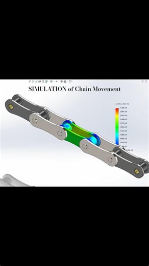 SIMULATION of Chain Movement #shorts #3d #solidworks #engineering #cad #calculation #fea #chain #fem