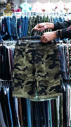 Boys army shorts with elastic waist and adjustable drawstring