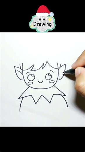 Let's Draw Christmas Elf Easily #elf #merrychristmas #hihidrawing #drawingtutorial #youtubeshorts