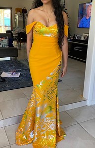 Polynesian Print Two-toned Mermaid Gown - Etsy Australia