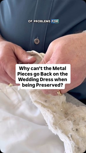 Yale Cleaners on Instagram: "Why can’t the Metal Pieces go Back on the Wedding Dress when being Preserved? #vintage #weddingdress #restoration #explain #howto"