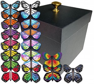 Black Exploding Butterfly Box With Monarch Flying Butterflies - Etsy