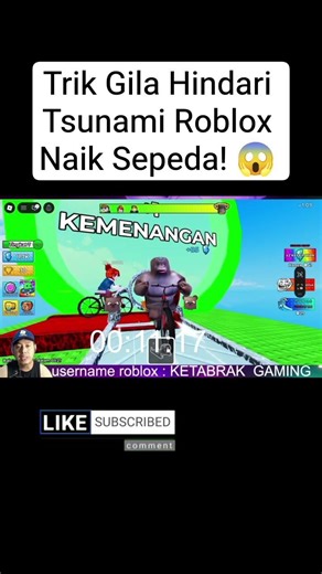 Trik Gila Hindari Tsunami Roblox Naik Sepeda! 😱 #RobloxIndonesia #ShortsGaming