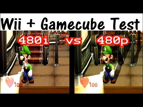 Gamecube on Wii with Component cables; split screen comparison