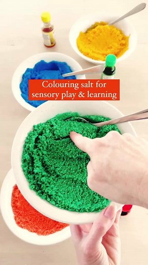 Coloured Salt for Sensory Play/Learning Ideas
