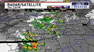 Active radar this afternoon with scattered to numerous downpours and thunderstorms. .... Some could turn severe with damaging wind and large hail possible. .... Most will just experience torrential rain and cooler temperatures. .... Isolated flooding possible as well. WLOS ABC 13 | Jason Boyer WLOS