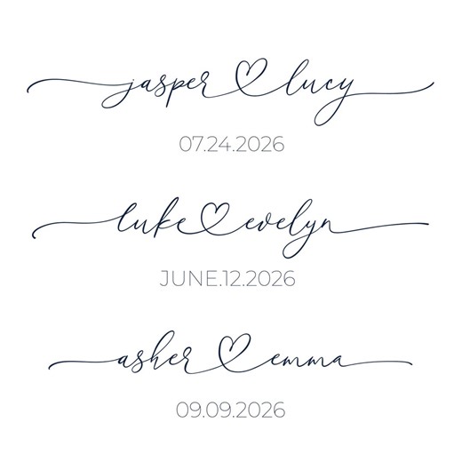 Custom Names With Heart SVG - Wedding Sign, Cricut & Silhouette File - Etsy