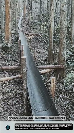 Practical Log Slide Chute tool for forest wood transport #tools