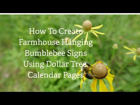 How To Create Farmhouse Bumblebee Signs Using Dollar Tree Calendar Pages #farmhouse #homedecor #diy