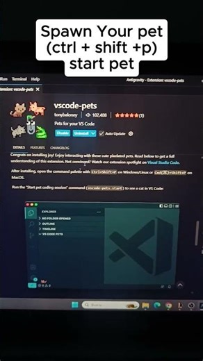 Virtual pets for VS Code and others editors #vscode #visualstudio #code