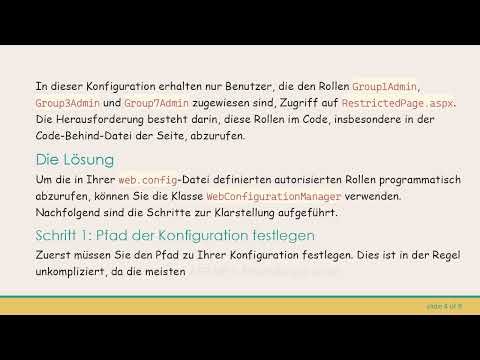 So rufen Sie autorisierte Rollen aus Web.config in ASP.NET ab