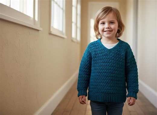 Crochet V Neck Sweater Pattern PDF Adult Pullover Women Tutorial - Etsy