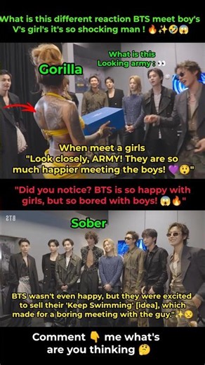 Why Does BTS Act So Different? Girls vs. Boys Reaction Comparison!🤯✨#btsbabeisland#bts#katseye#sober