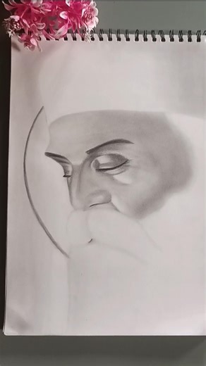 Guru Nanak Dev Ji ✨ | Divine Drawing 🙏| Sikh Art #shorts #artshorts#artistthoughts #portraitpainting