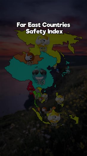 Far East countries safety index │ #map #fyp