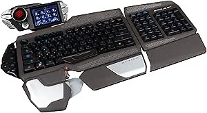 Saitek Mad Catz STRIKE7 Modular RGB Backlit Gaming Keyboard with Customizable Metal Frame, 24 Programmable Macros, and LCD Touchscreen