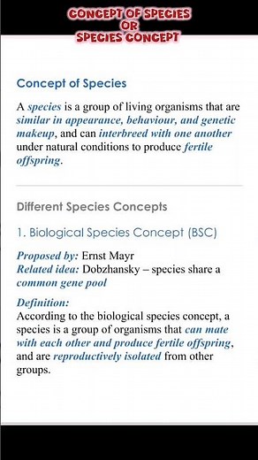 Concept of Species in Systematics | Biological, Morphological, Ecological & Phylogenetic #fyp