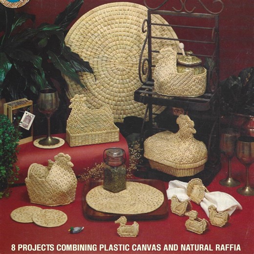 Raffia Plastic Canvas Needlepoint Basketry Pattern 8 Project Collection Digital PDF Download - Etsy