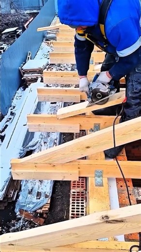 Amazing Roof Framing Techniques with Precision Cuts! #Roofing #Carpentry
