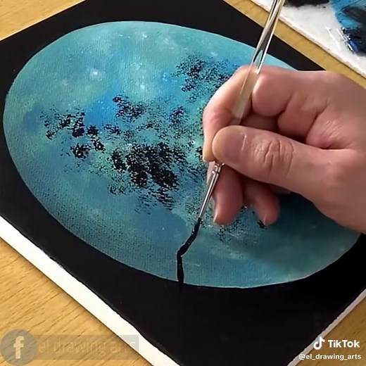 Stunning Blue Moon Acrylic Painting Tutorial