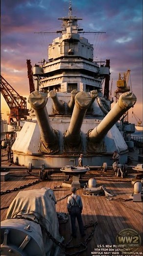 Massive USS New Mexico BB 40 in Drydock – Ready for Final Pacific Battles