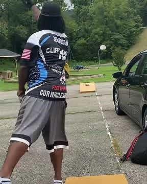 Cornhole practice tips Block, airmail, airmail, push