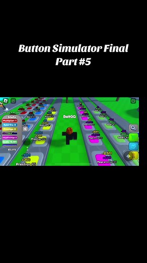 Hello guys, this was Part #5 of Button Simulator Final. We have reached the max button, so in the next video we will start a poll to move onto another game, button simulator remaster (newest game to BSF studios) or a totalty different simulator! #roblox #simulator #sim #buttons #fy #fypb#foryoupage #entertainment #game #videogame #chill #relax