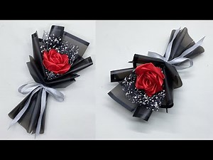 DIY | How to Make a Single Mini Rose Bouquet from Satin Ribbon Easily