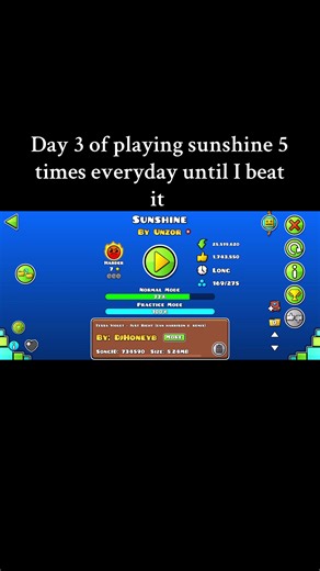 Geometry Dash Level Sunshine Attempts