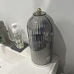 Toothbrush Holders with Sliding Lid, Rotating 3 Slots Bathroom Organizer Countertop, Tooth Brush Toothpaste Holder Bathroom Counter Stand Sink Organizer Caddy for Vanity Makeup Brushes Holder