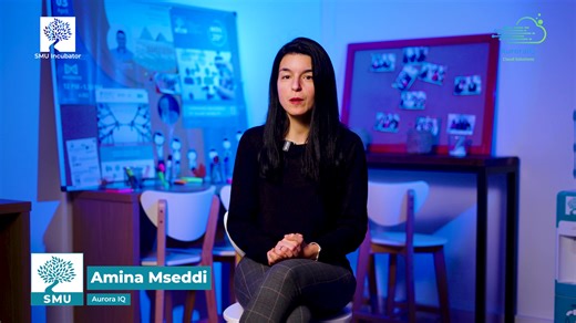 Meet Amina Mseddi, founder of Aurora IQ, one of the inspiring startups from the 4th cohort of the SMU Incubator! We’re proud to support visionary entrepreneurs like her who are building the future, one smart idea at a time. #WomenInTech #Entrepreneurship #Innovation #SMUIncubator #StartupTunisia #Cohort4 #TechForImpact #AuroraIQ | MSB-Mediterranean School of Business