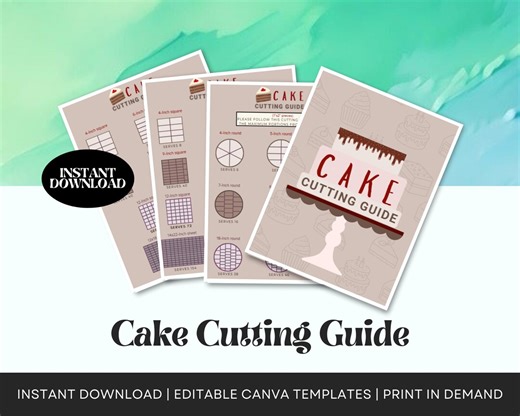 Cake Cutting Guide Printable | Cake Servings Chart | Round & Square Cake Slicing Template - Etsy