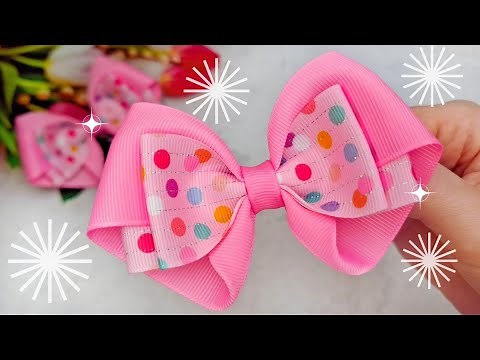 Beautiful Hair Bows with Ribbon 🎀 | Hair Bow Tutorial for Beginners #hairbowmaking #laçosdemenina