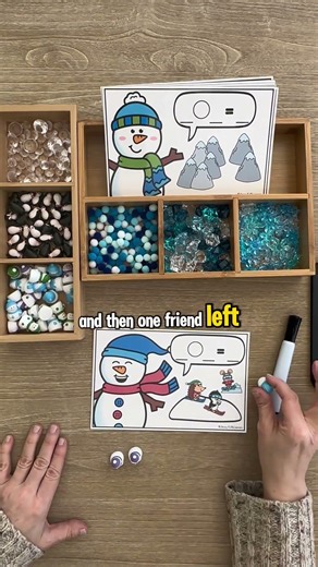 Snowman Math Stories – Winter Addition & Subtraction Center