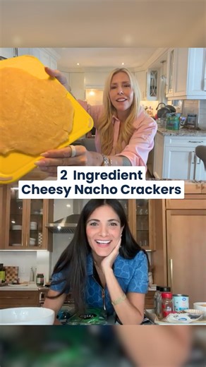 Gina Livy on Instagram: "2 Ingredient Cheesy Nacho Crackers 🧀 This one’s been on repeat thanks to our resident dietitian Alissa Steinberg(@healthyu_dietitian) 💛 All you need is 1 cup almond flour + 2 cups mozzarella (Optional: salt + garlic powder) How to make it 👇🏻 Mix everything together, microwave 60 seconds to form a dough, roll it out, cut into shapes, and bake at 350°F for 10–12 minutes until golden. Perfect for dipping with veggies & hummus, tossing on salads at lunch or use the dough