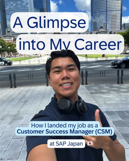 Life At SAP on Instagram: "こんにちは 👋 Meet Kentaro, our Customer Success Manager (CSM) at SAP Japan! Kentaro started his journey through the SAP Academy of Customer Success, a program that prepares people for CSM roles. Today, he works at the intersection of customers, teams, and long-term goals, which means no two days look the same. 👀 A big part of the role is making sure solutions don’t just get delivered, but are actually used and create real value. That often comes down to aski