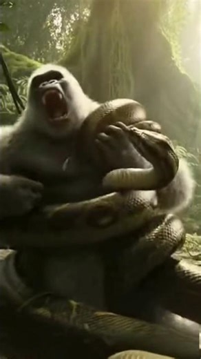 Ultra Rare White Gorilla Rescue Python: Tarzan's Impossible Save #shorts #kingkong #snake #tarzan