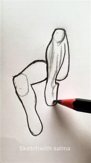 Leg pose drawing tutorial #drawing #art #shorts #howtodraw #tutorial #legs