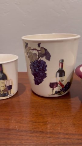 Vintage 90s Wine & Grapes Ceramic Canister Set - Tuscan Kitchen Decor - Set of 2 - Etsy