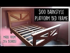 DIY Full 2x4 Platform Bed Frame//Farmhouse//Barn Style
