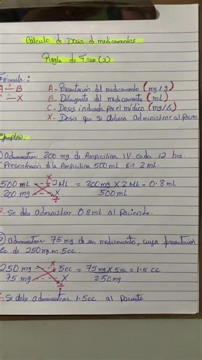 Cálculo de Medicamentos: Regla de 3 Explicada