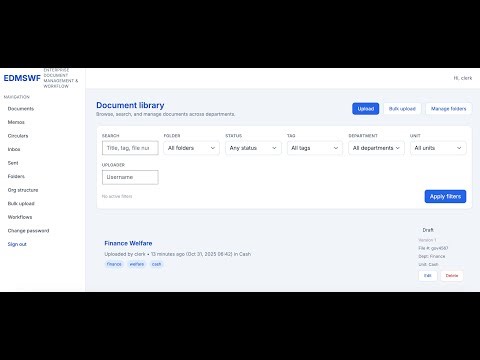 Document Management, Workflow, Memo, Circular, Announcement