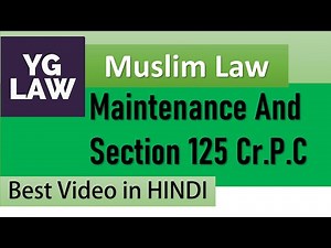 Maintenance Under Muslim Law - Family Law Video Lecture | Crash Course for CLAT PG