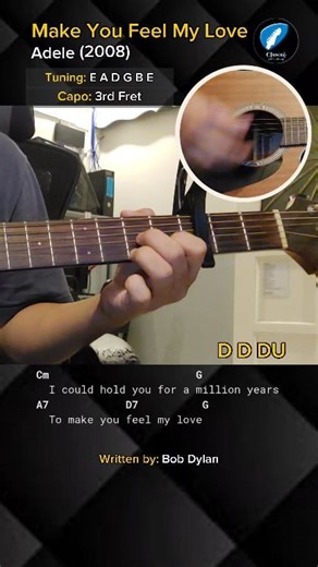 12K views · 36 reactions | Make You Feel My Love - Adele (2008) | Easy Guitar Chords Tutorial Written by: Bob Dylan #makeyoufeelmylove #adele #guitarchords #guitarlessons #guitartutorial | Ohwel Guitar Tutorial | Facebook