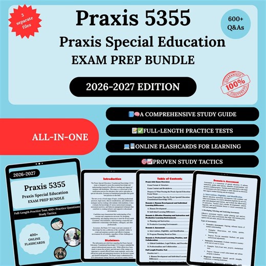Praxis 5355 Exam Prep Bundle 2026 | Praxis 5355 | Praxis Exam | Praxis Special Education | Special Education Exam | Praxis 5355 Study Guide - Etsy Australia