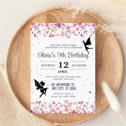 Fairy Birthday Party Bundle, Editable Invitation   2 Printable Party Games, Girls Party Idea, Birthday Games, Fairy Party, Digital Download - Etsy UK