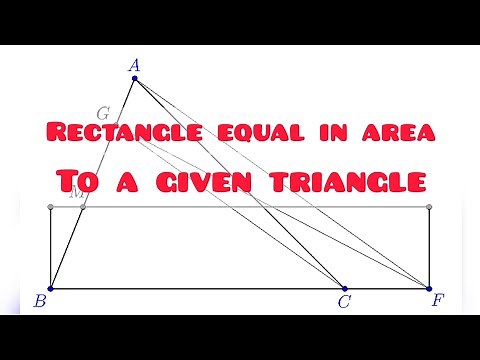 TO CONSTRUCT A RECTANGLE EQUAL IN AREA TO A GIVEN TRIANGLE in | Technical drawing